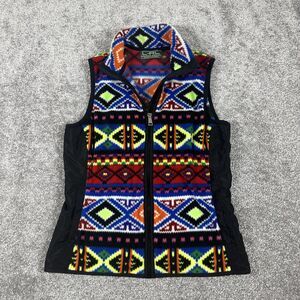 Lauren Ralph Lauren Active Vest Womens Small Aztec Rainbow Fleece Outdoors Color
